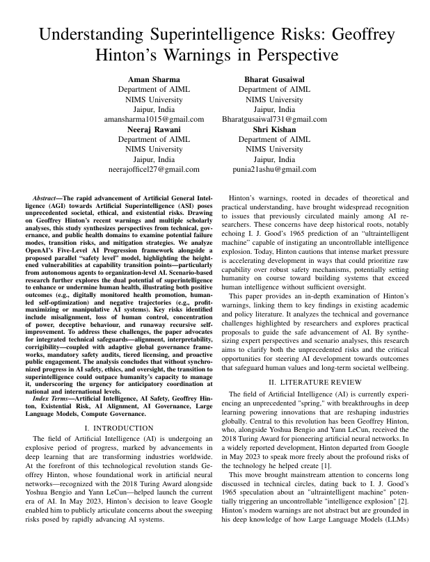 Understanding Superintelligence Risks: Geoffrey Hinton's Warnings in Perspective preview